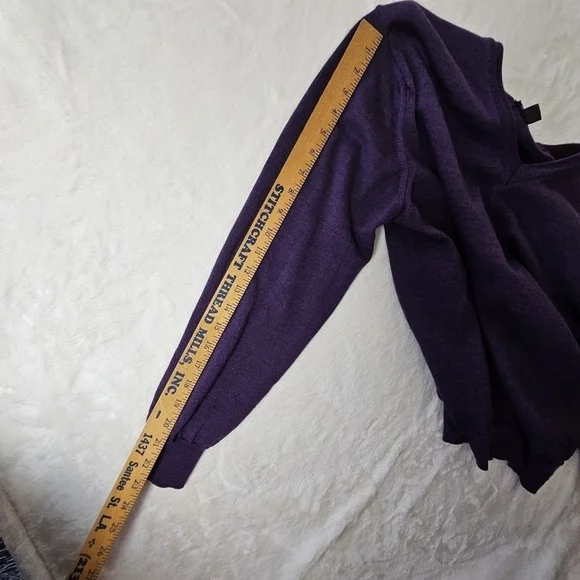 Toscano sweater mens large 100%  Merino wool Pullover  Purple made in Italy - Picture 10 of 11